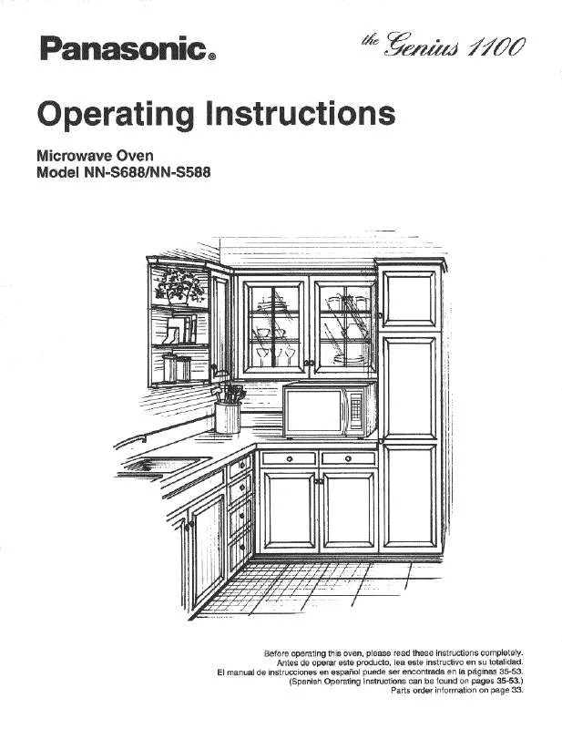 Mode d'emploi PANASONIC NN-S688