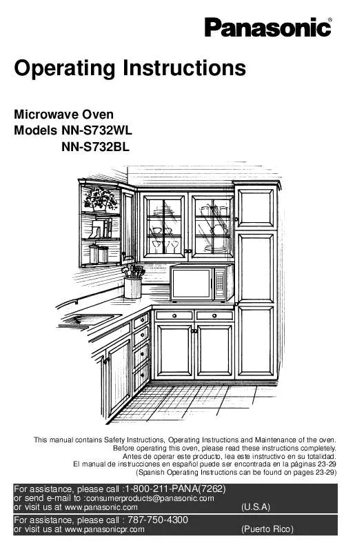 Mode d'emploi PANASONIC NN-S732WL