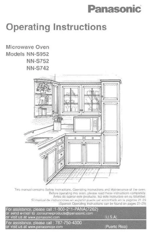 Mode d'emploi PANASONIC NN-S742BF