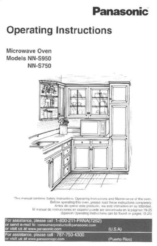 Mode d'emploi PANASONIC NN-S750BAF