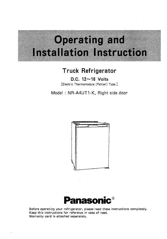 Mode d'emploi PANASONIC NR-A4UT1K