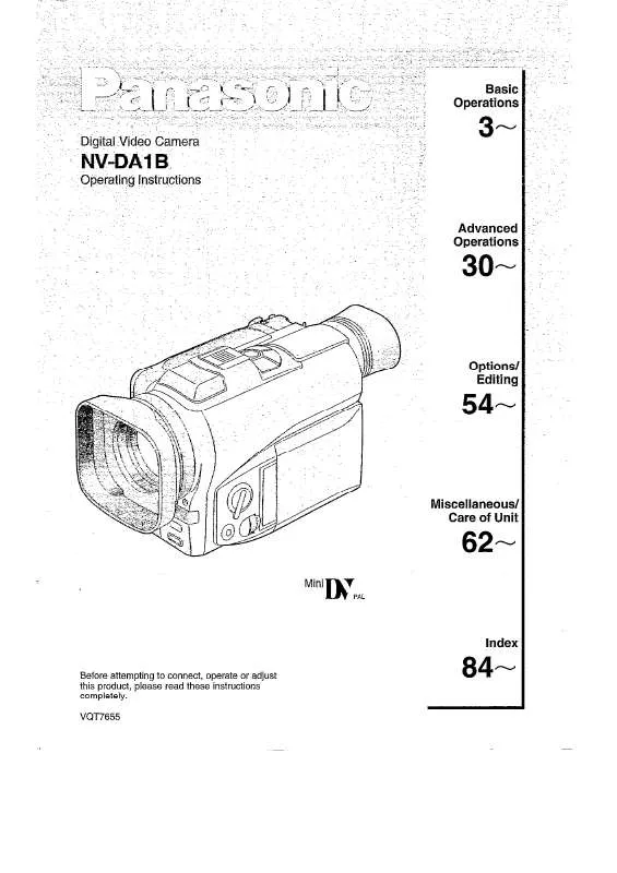 Mode d'emploi PANASONIC NV-DA1B