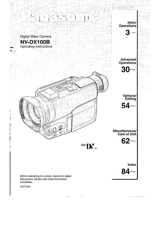 Mode d'emploi PANASONIC NV-DX100B