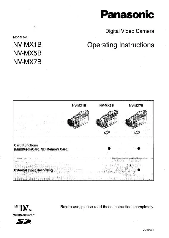 Mode d'emploi PANASONIC NV-MX1