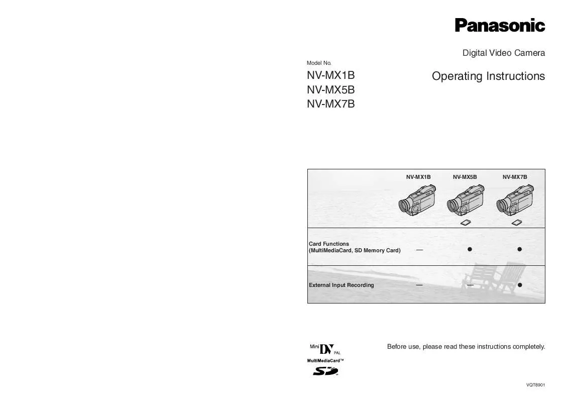 Mode d'emploi PANASONIC NV-MX1B