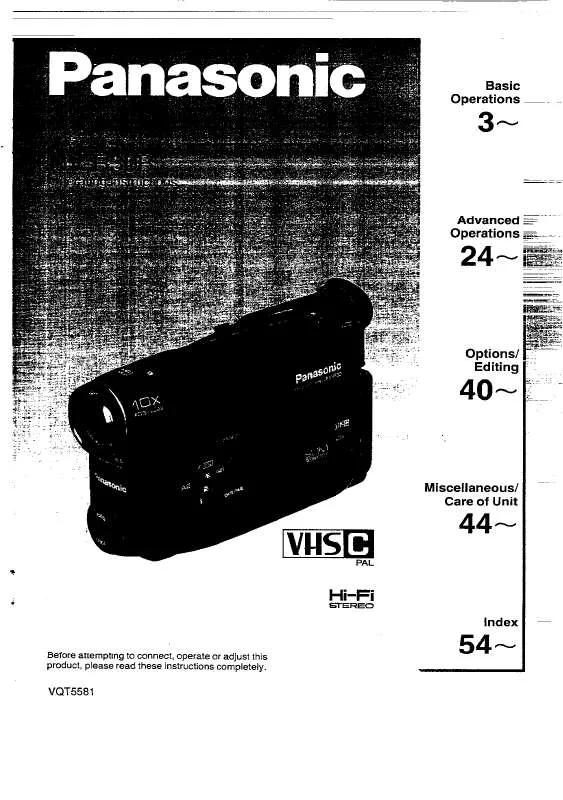 Mode d'emploi PANASONIC NV-R30B