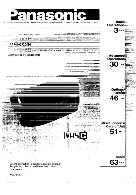 Mode d'emploi PANASONIC NV-RX2B