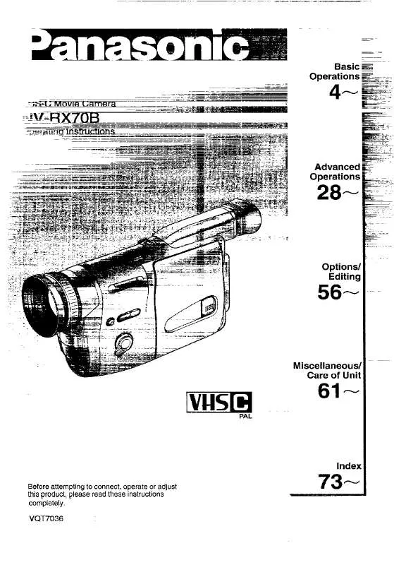 Mode d'emploi PANASONIC NV-RX70B