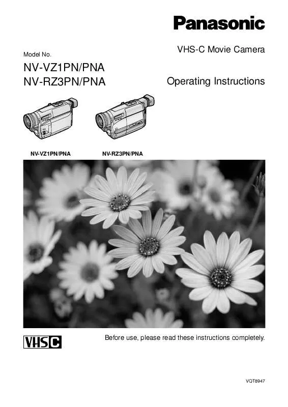 Mode d'emploi PANASONIC NV-RZ3PNA