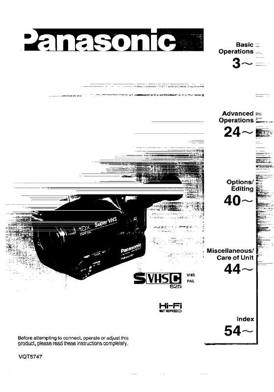 Mode d'emploi PANASONIC NV-S70B