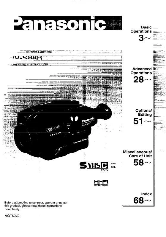 Mode d'emploi PANASONIC NV-S88B