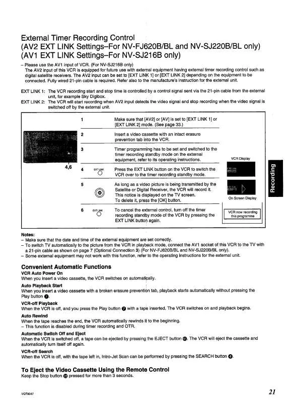 Mode d'emploi PANASONIC NV-SJ220