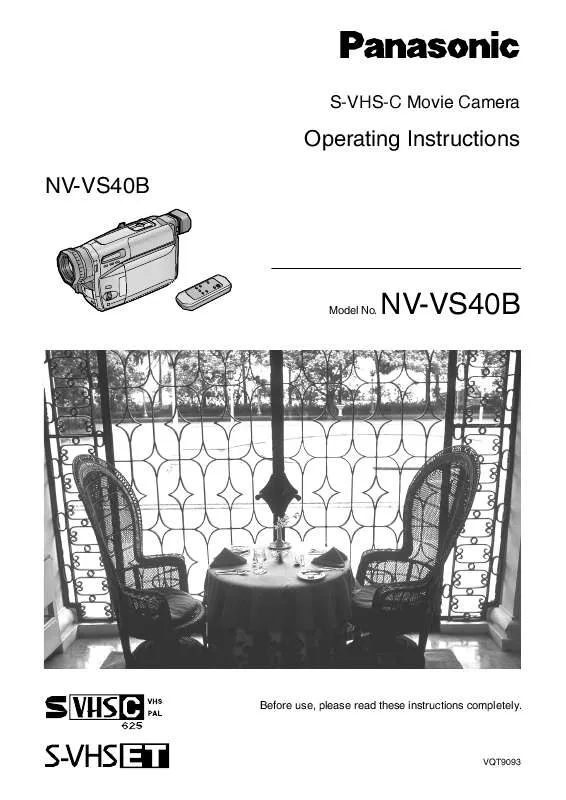 Mode d'emploi PANASONIC NV-VS40B