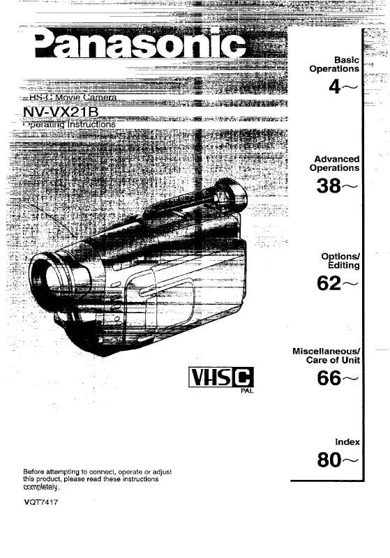 Mode d'emploi PANASONIC NV-VX21B