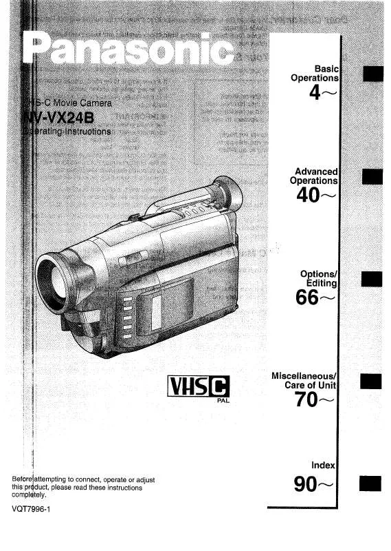 Mode d'emploi PANASONIC NV-VX24B