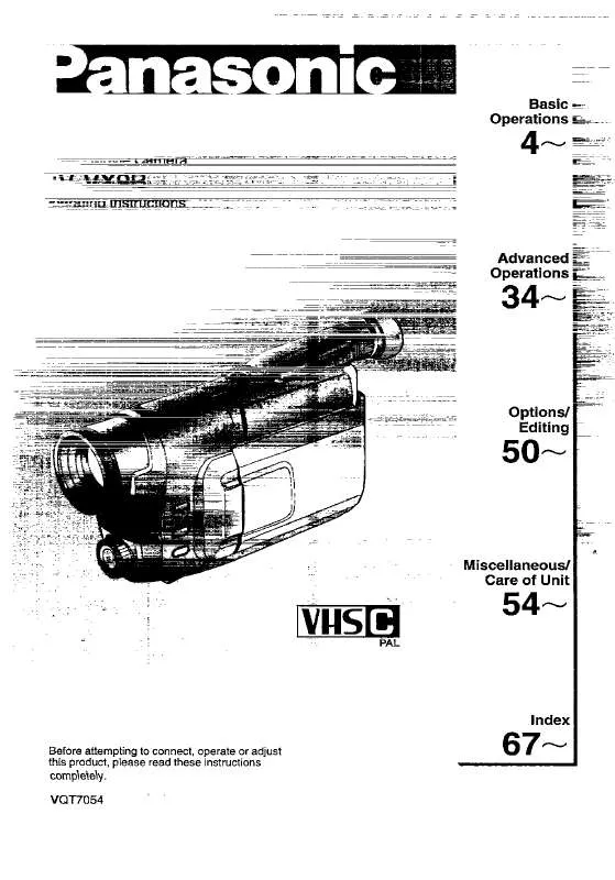 Mode d'emploi PANASONIC NV-VX9B