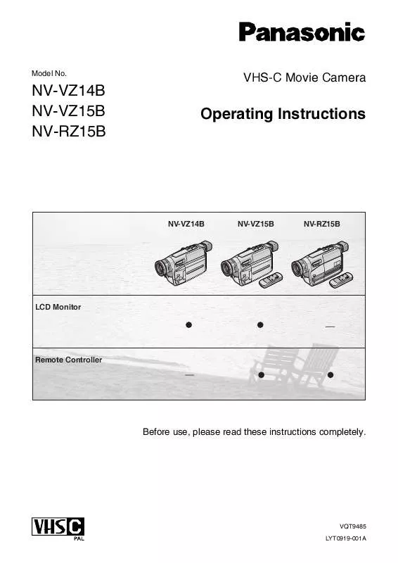 Mode d'emploi PANASONIC NV-VZ14B