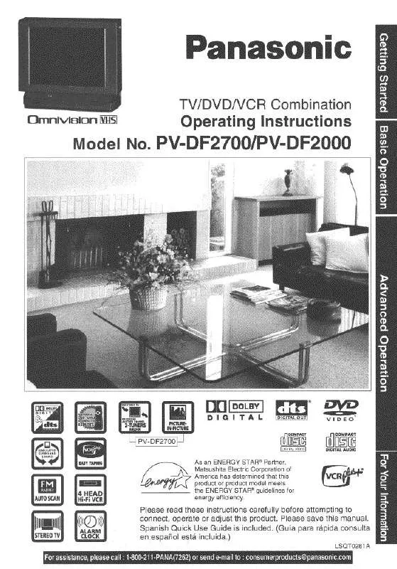 Mode d'emploi PANASONIC OMNIVISION PV-DF2000