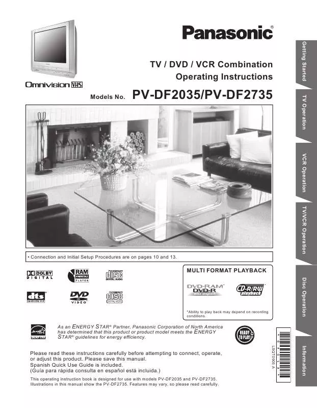 Mode d'emploi PANASONIC OMNIVISION PV-DF2035