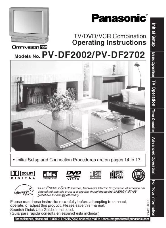 Mode d'emploi PANASONIC OMNIVISION PV-DF2702