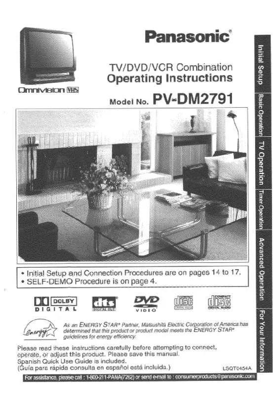 Mode d'emploi PANASONIC OMNIVISION PV-DM2791