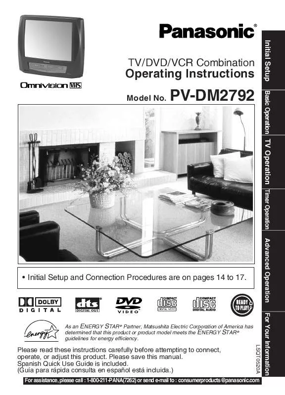 Mode d'emploi PANASONIC OMNIVISION PV-DM2792