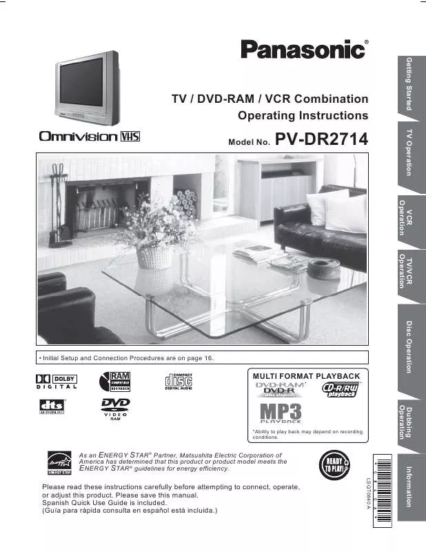 Mode d'emploi PANASONIC OMNIVISION PV-DR2714