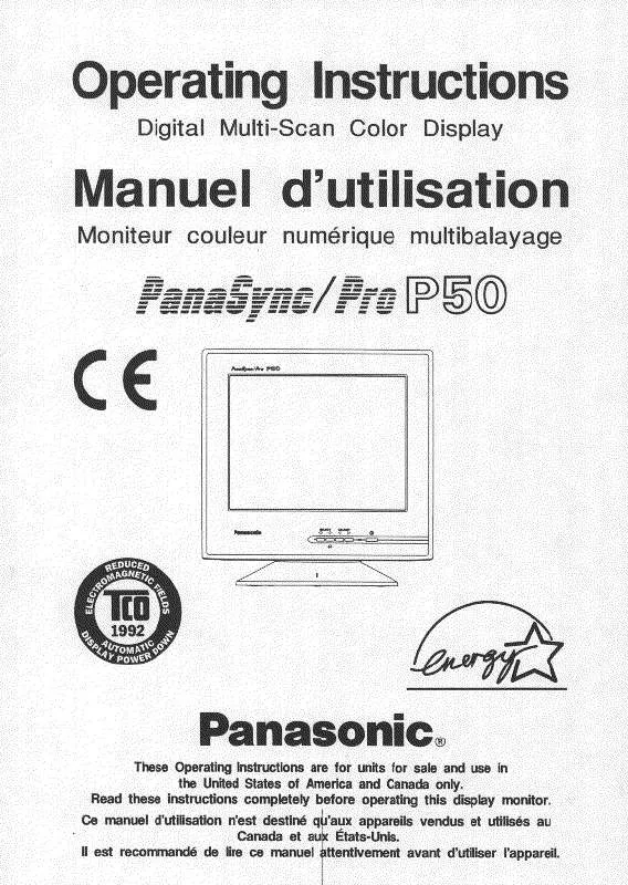 Mode d'emploi PANASONIC P50