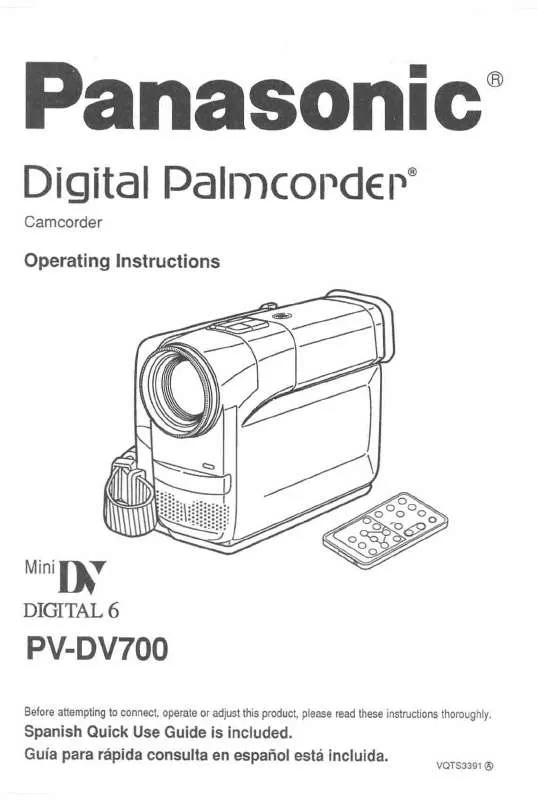 Mode d'emploi PANASONIC PALMCORDER PV-DV700