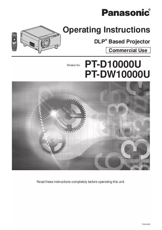 Mode d'emploi PANASONIC PT-D10000