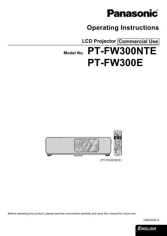 Mode d'emploi PANASONIC PT-FW300E