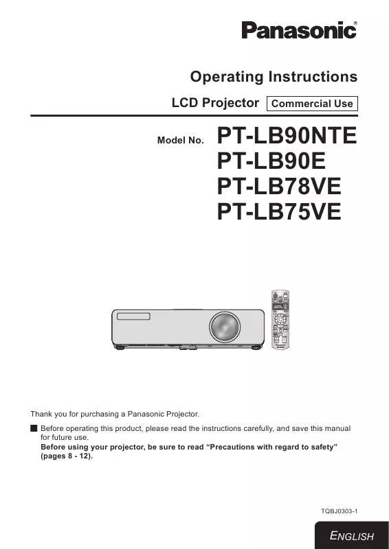 Mode d'emploi PANASONIC PT-LB75VE