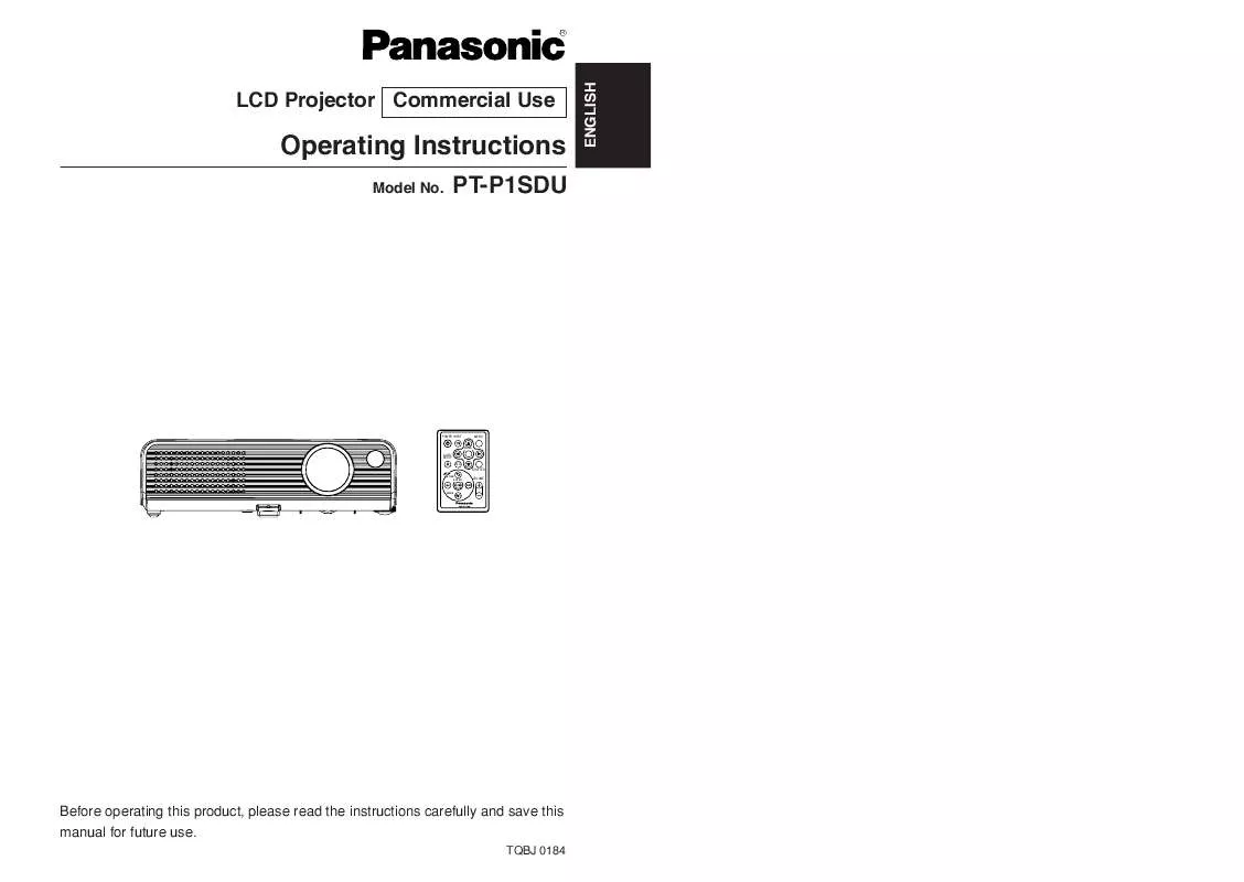 Mode d'emploi PANASONIC PT-P1