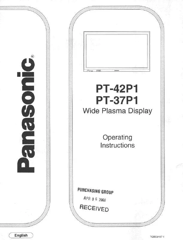 Mode d'emploi PANASONIC PT-37P1