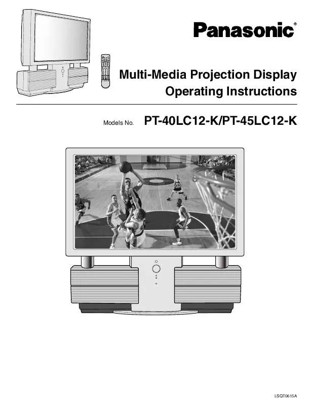 Mode d'emploi PANASONIC PT-40LC12K