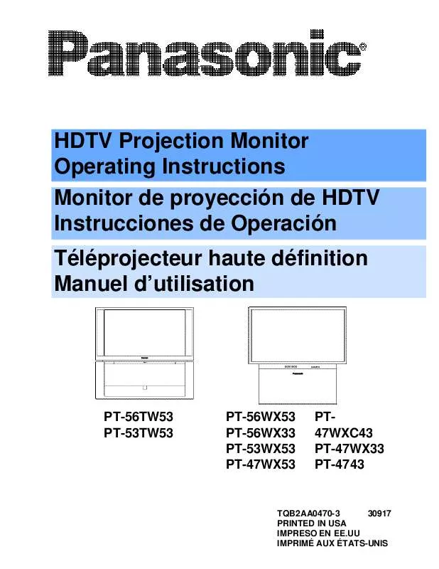 Mode d'emploi PANASONIC PT-4743G