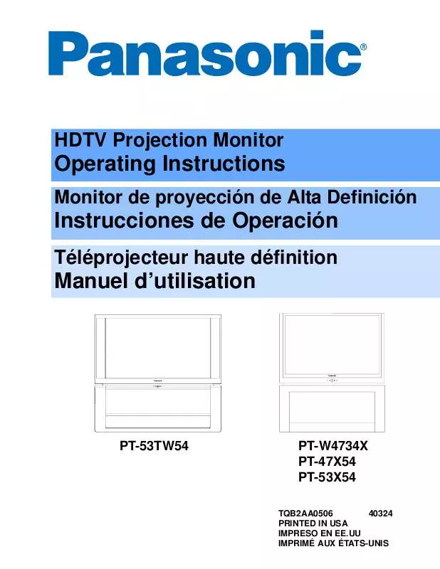 Mode d'emploi PANASONIC PT-47X54J