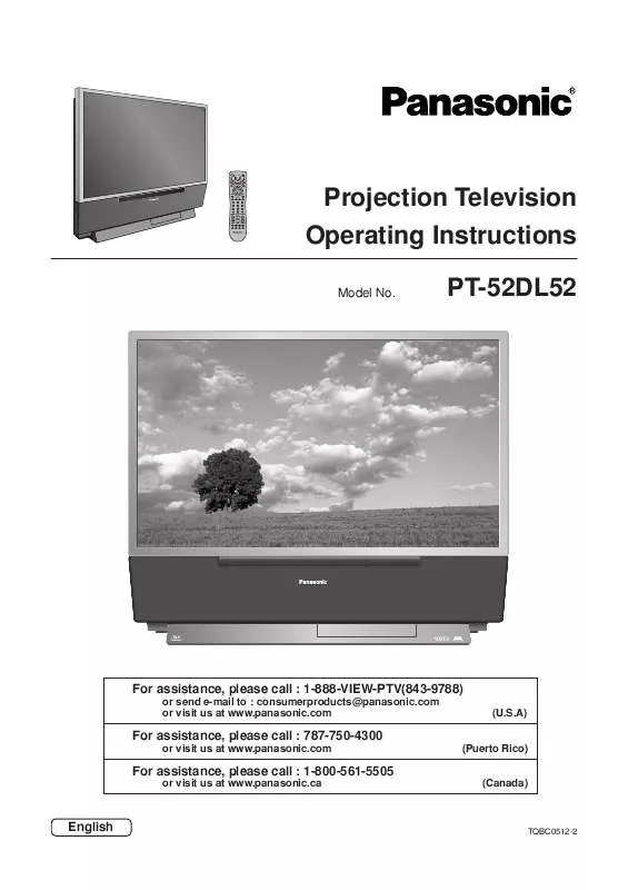 Mode d'emploi PANASONIC PT-52DL52