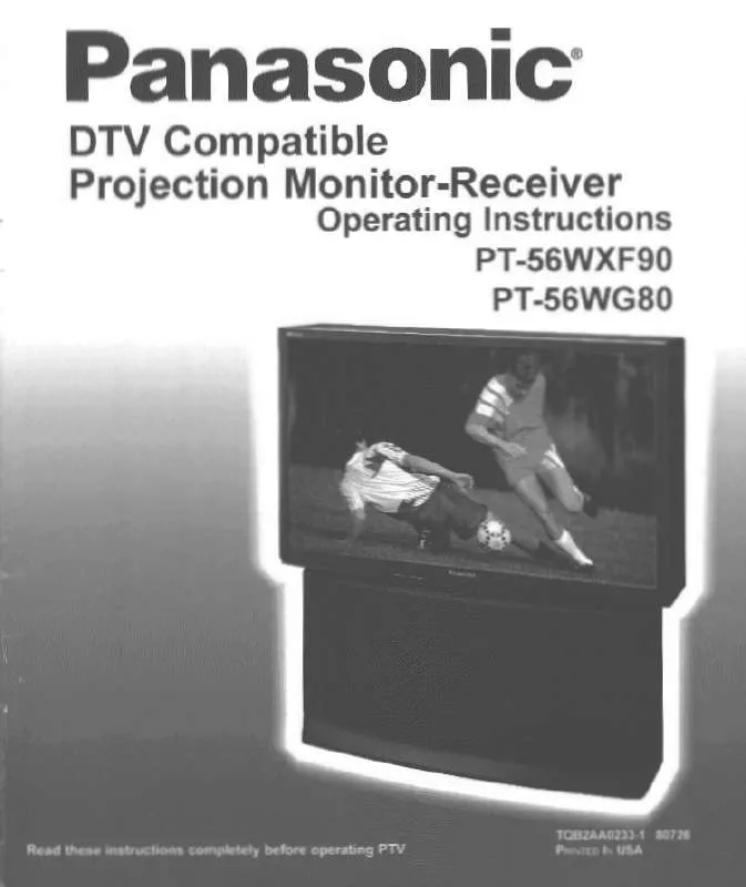 Mode d'emploi PANASONIC PT-56WG80W