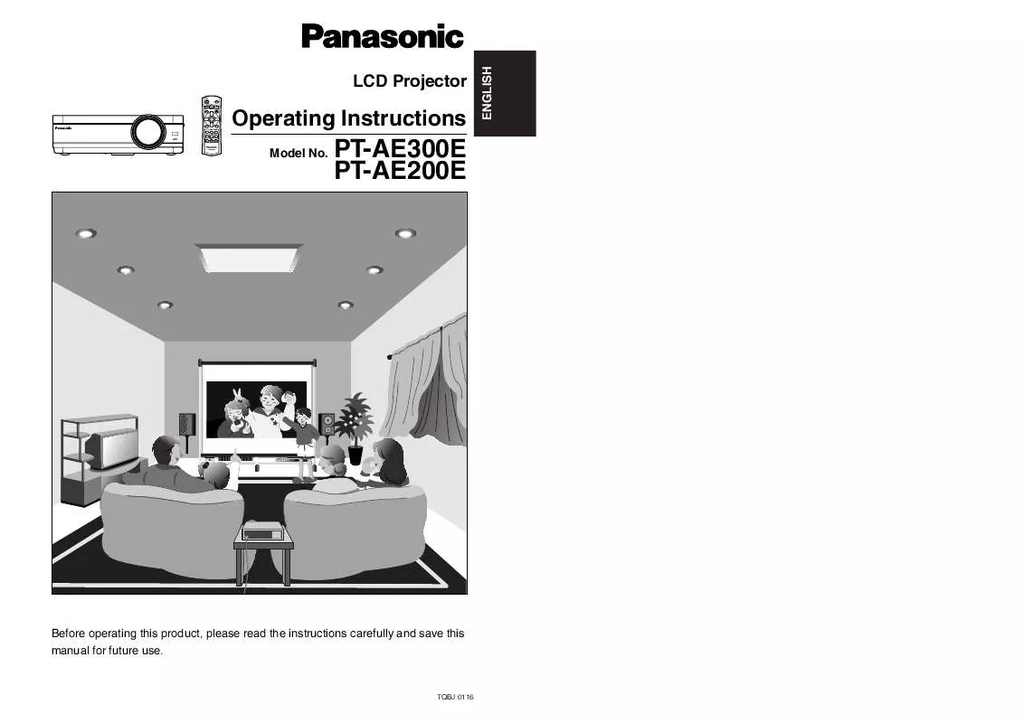 Mode d'emploi PANASONIC PT-AE200E