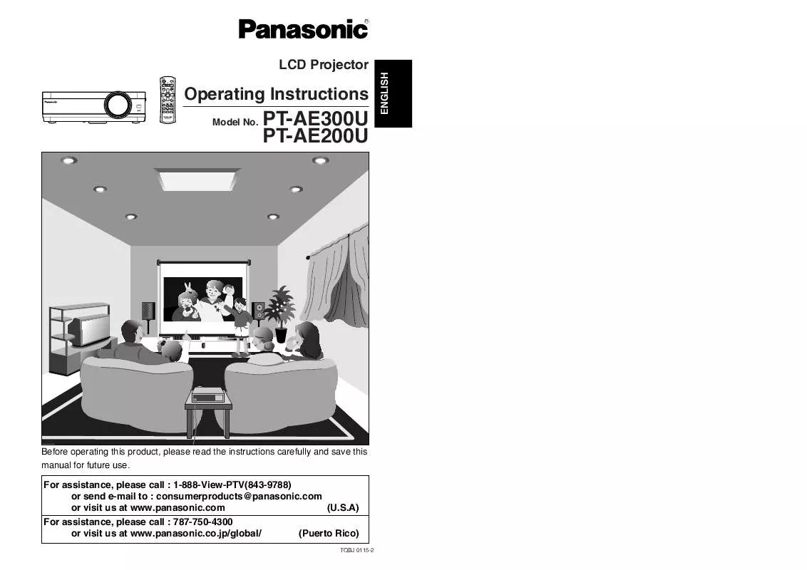 Mode d'emploi PANASONIC PT-AE200U