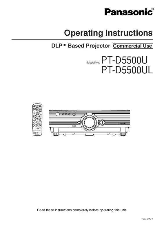 Mode d'emploi PANASONIC PT-D5500UL