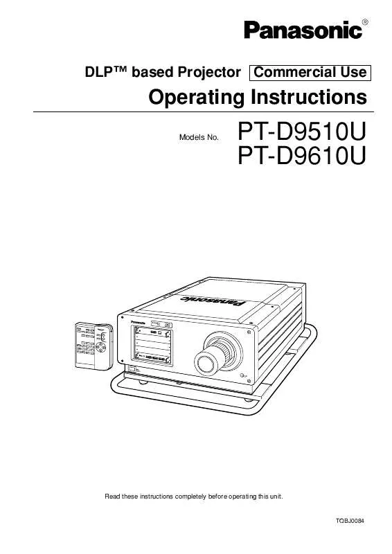 Mode d'emploi PANASONIC PT-D9510U