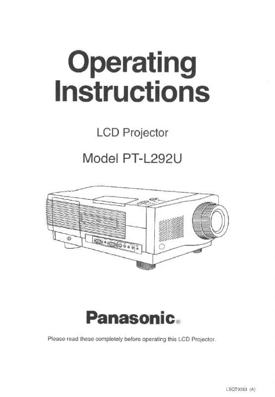 Mode d'emploi PANASONIC PT-L292U