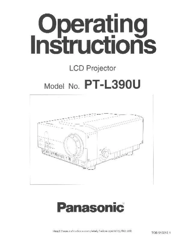 Mode d'emploi PANASONIC PT-L390U