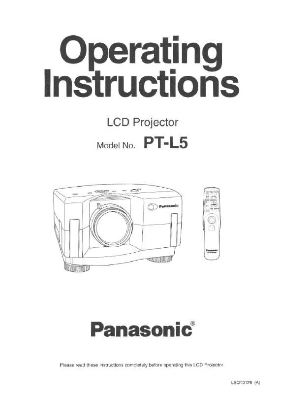 Mode d'emploi PANASONIC PT-L5