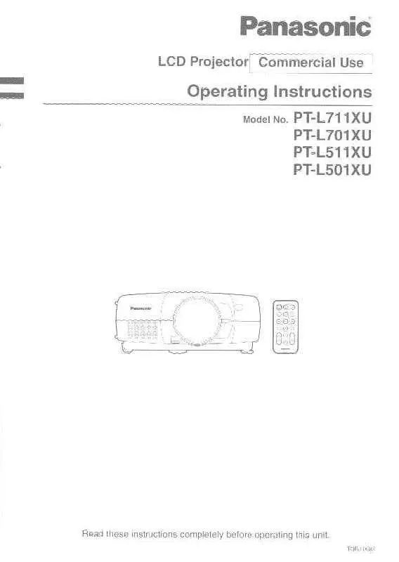 Mode d'emploi PANASONIC PT-L501XU