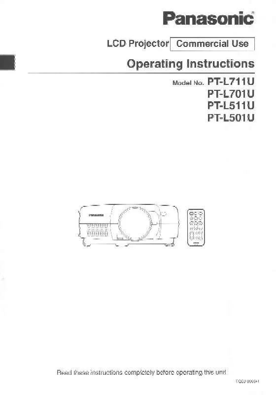 Mode d'emploi PANASONIC PT-L511U