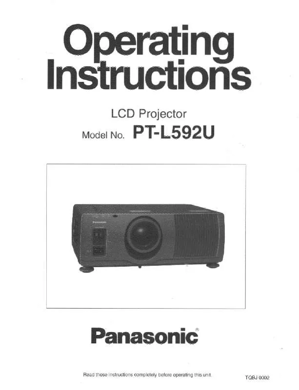 Mode d'emploi PANASONIC PT-L592U