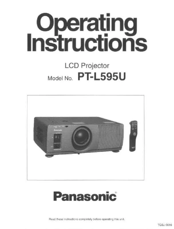 Mode d'emploi PANASONIC PT-L595U